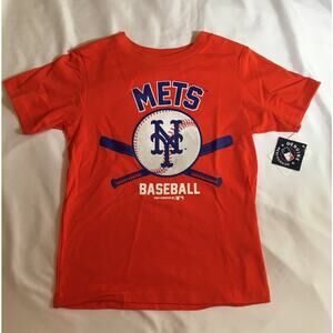 Genuine Merchandise New York Mets T-Shirt Boys Large (12/14) Orange Baseball